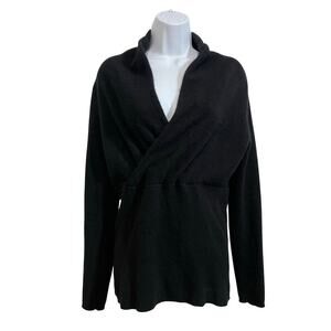 Peck & Peck 100% Cashmere Black Wrap Sweater Women’s Medium Soft Luxury Knit